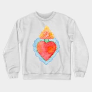 Bright watercolor sacred heart Crewneck Sweatshirt